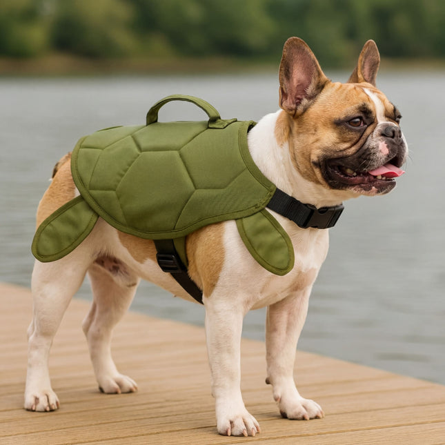 TurtleSwim Dog Life Jacket - Green / S - Frenchie Complex Shop