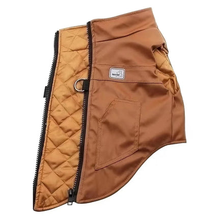 Waterproof French Bulldog Jacket with Harness Rings - Brown / S - Frenchie Complex Shop