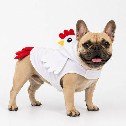 White French Bulldog Chicken Costume