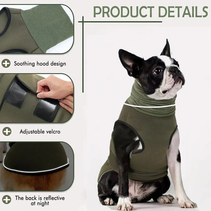 Frenchie Anxiety Vest – Calming Hooded Jacket - Green / XS - Frenchie Complex Shop