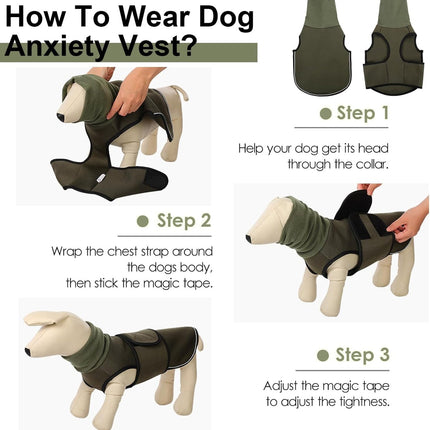 Frenchie Anxiety Vest – Calming Hooded Jacket - Green / XS - Frenchie Complex Shop