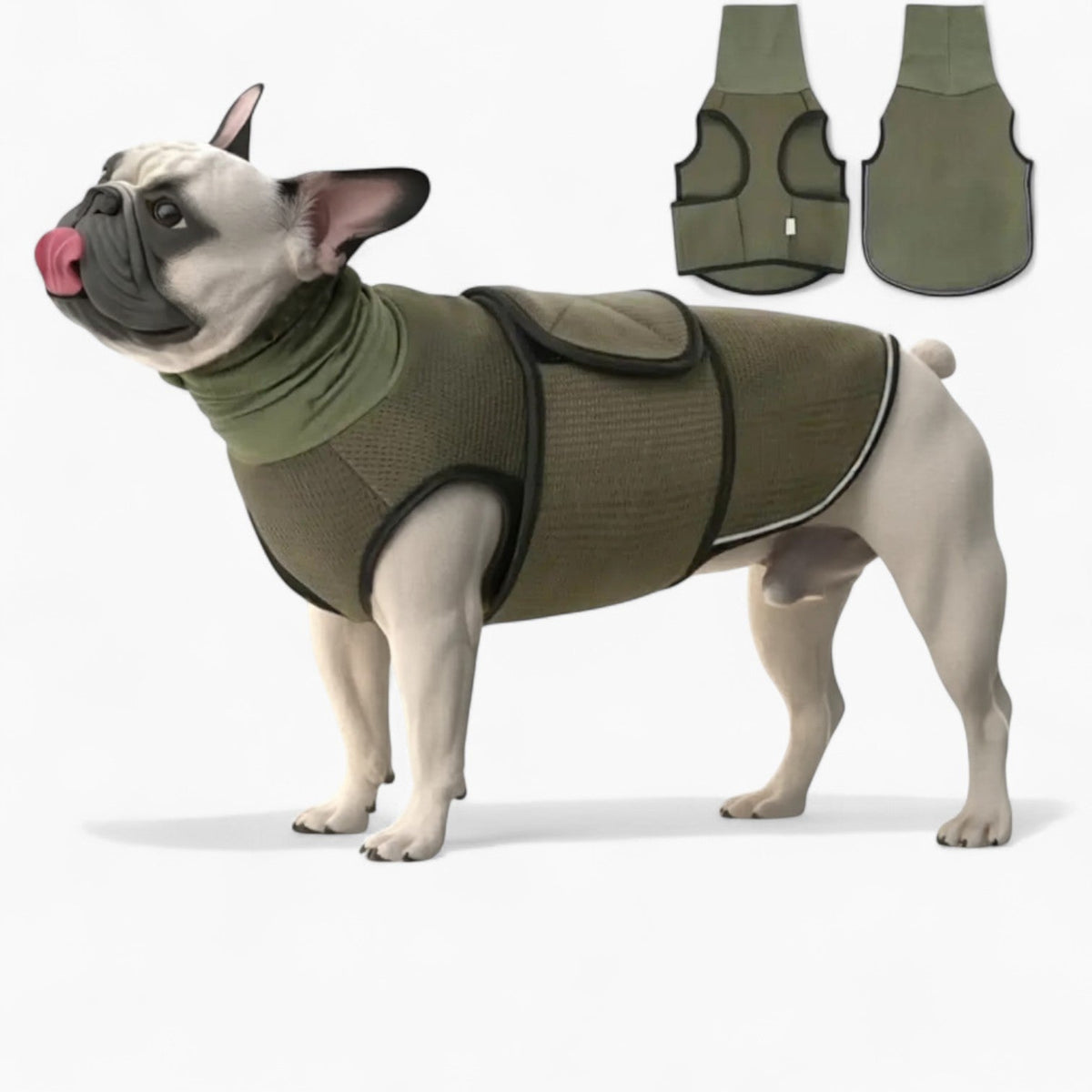 Frenchie Anxiety Vest – Calming Hooded Jacket - Green / XS - Frenchie Complex Shop