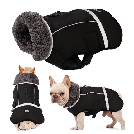 Ultra Warm French Bulldog Coat - S / Black - Frenchie Complex Shop