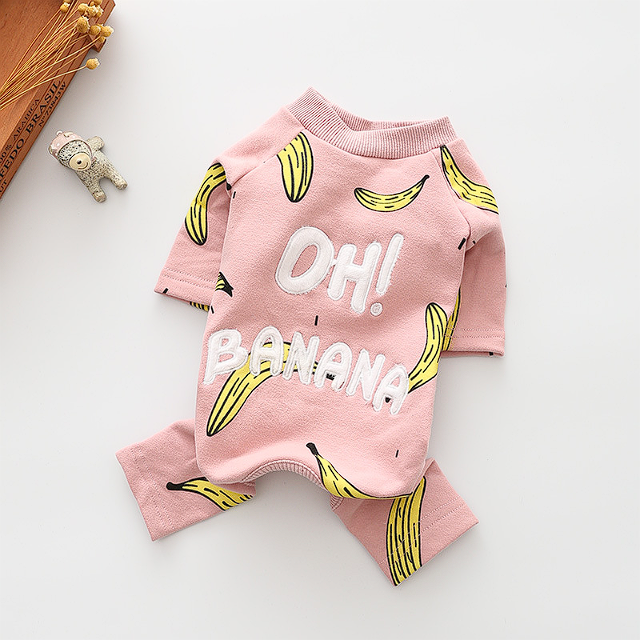Banana French Bulldog Pajama - S / Pink - Frenchie Complex Shop