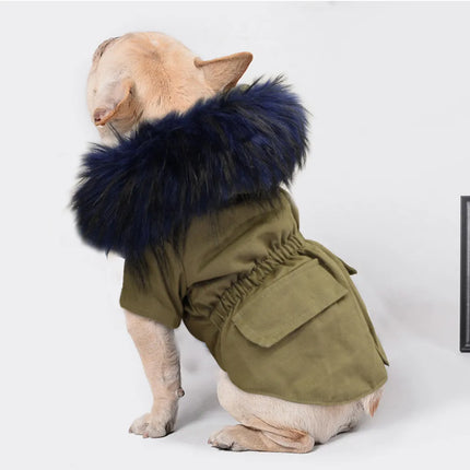 Military Ultra Warm French Bulldog Jacket - S / Green - Frenchie Complex Shop