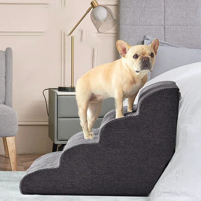 French Bulldog Stairs - Grey 2 steps - Frenchie Complex Shop