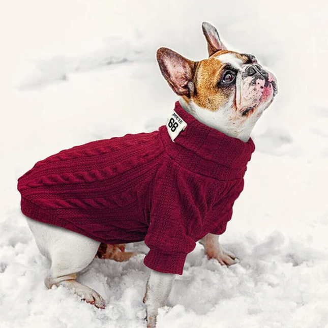 Warm Knitted French Bulldog Sweaters - Rose red / XS - Frenchie Complex Shop