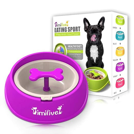 Anti Choke & Bloat Slow Eating Frenchie Bowl - Purple - Frenchie Complex Shop