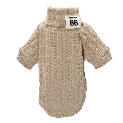 Warm Knitted French Bulldog Sweaters - Beige / XS - Frenchie Complex Shop
