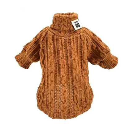 Warm Knitted French Bulldog Sweaters - Khaki / XS - Frenchie Complex Shop