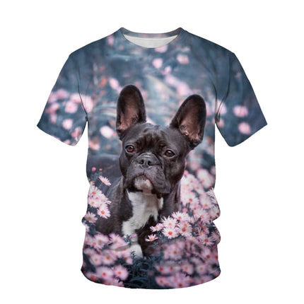 Flower French Bulldog 3D T-Shirt - XXS - Frenchie Complex Shop