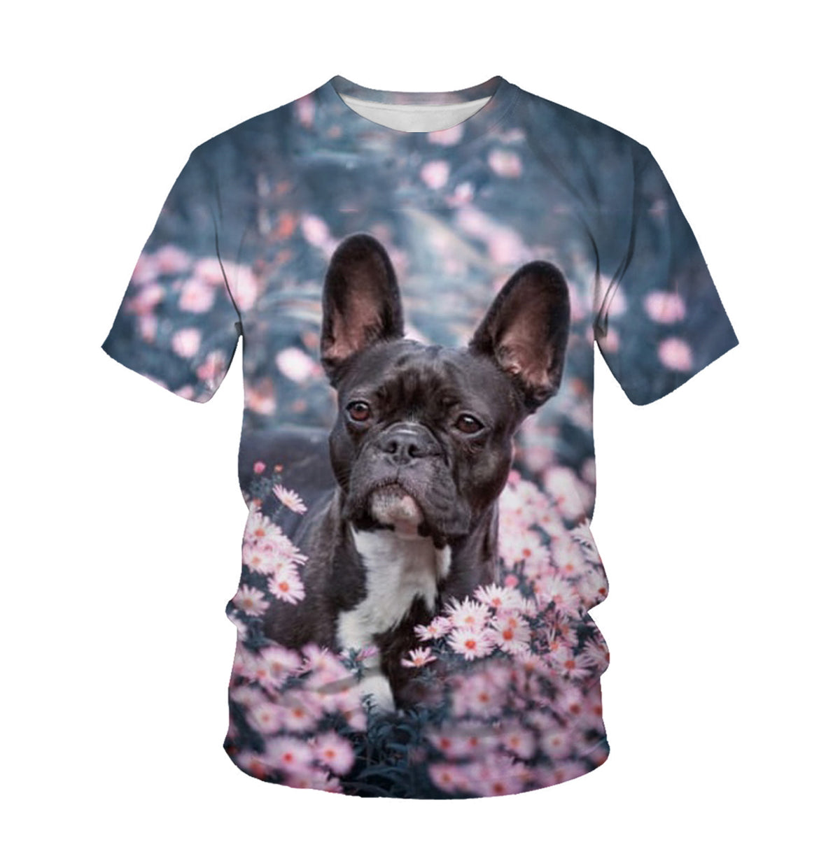 Flower French Bulldog 3D T-Shirt - XXS - Frenchie Complex Shop