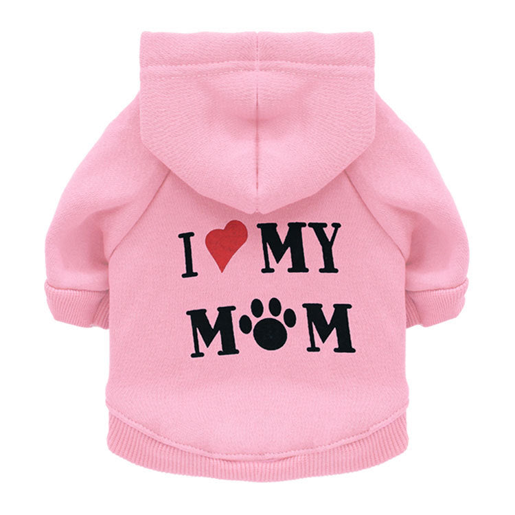 I Love My Mom French Bulldog Hoodie - Pink / XS - Frenchie Complex Shop