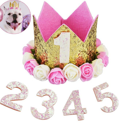 French Bulldog Birthday Crown Hat - Pink - Frenchie Complex Shop