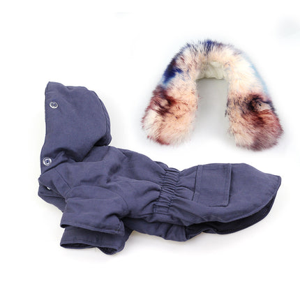 Military Ultra Warm French Bulldog Jacket - S / Blue - Frenchie Complex Shop