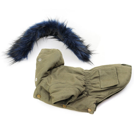 Military Ultra Warm French Bulldog Jacket - S / Blue - Frenchie Complex Shop