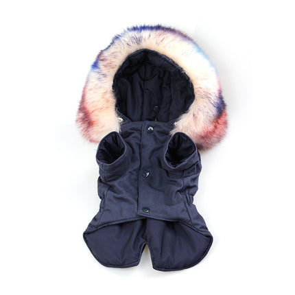 Military Ultra Warm French Bulldog Jacket - S / Blue - Frenchie Complex Shop