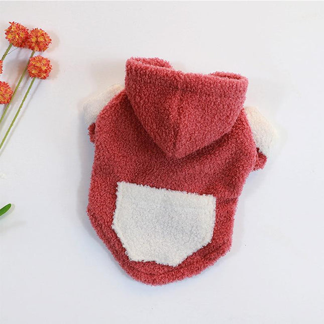 Plush Hooded Frenchie Sweater - Red / M - Frenchie Complex Shop
