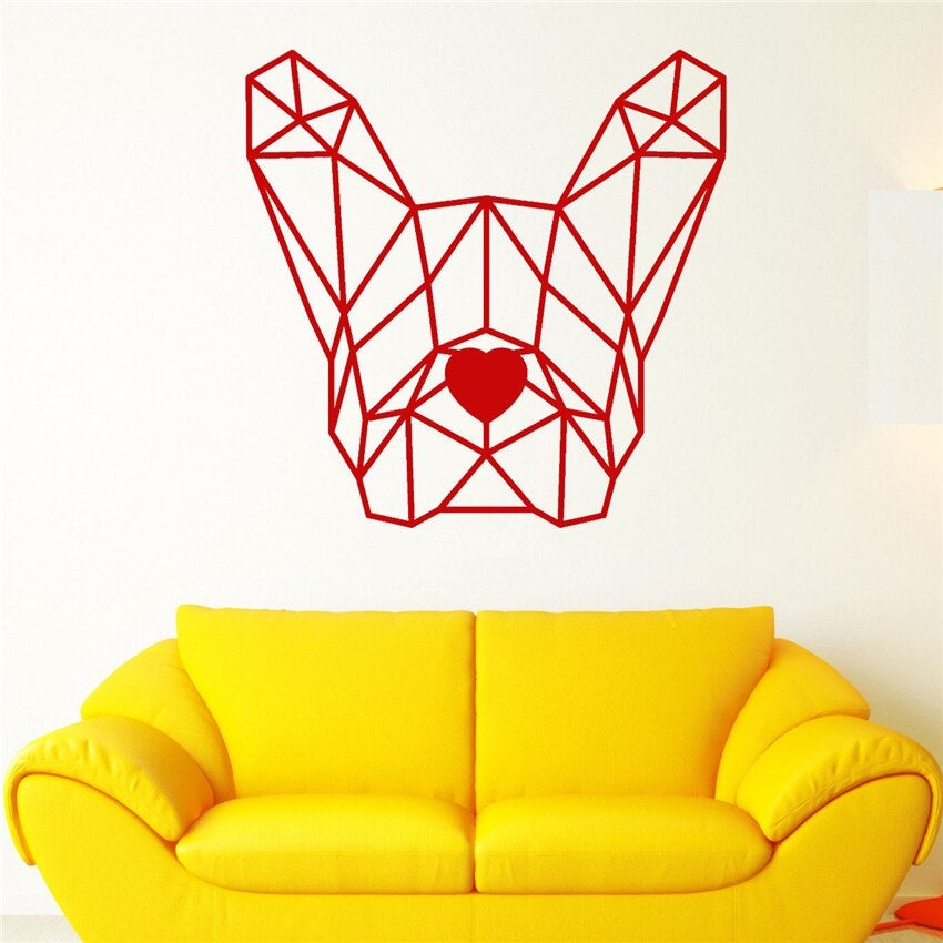 Wall French Bulldog Sticker - Red - Frenchie Complex Shop