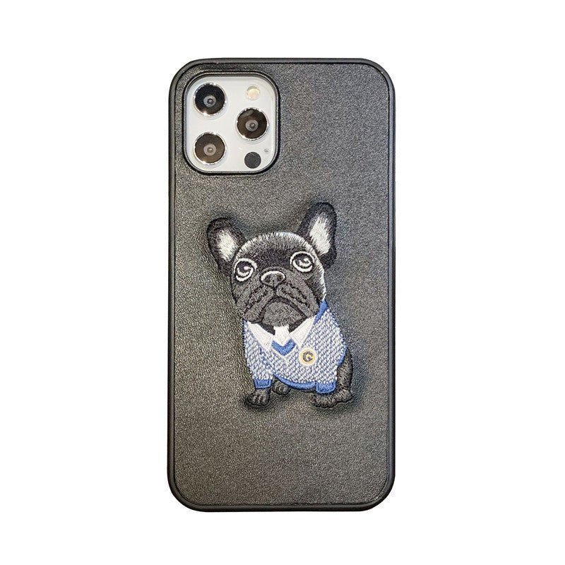 3D French Bulldog Leather iPhone Cases - Black / iPhone7/8 SE2 - Frenchie Complex Shop