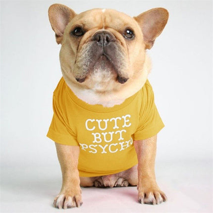 Psycho French Bulldog Shirt - Yellow / S - Frenchie Complex Shop