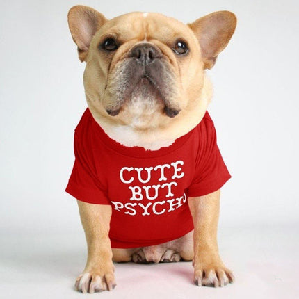 Psycho French Bulldog Shirt - Red / S - Frenchie Complex Shop