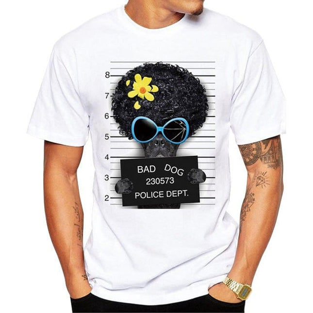 French Bulldog Police Department T-Shirt - White / S - Frenchie Complex Shop