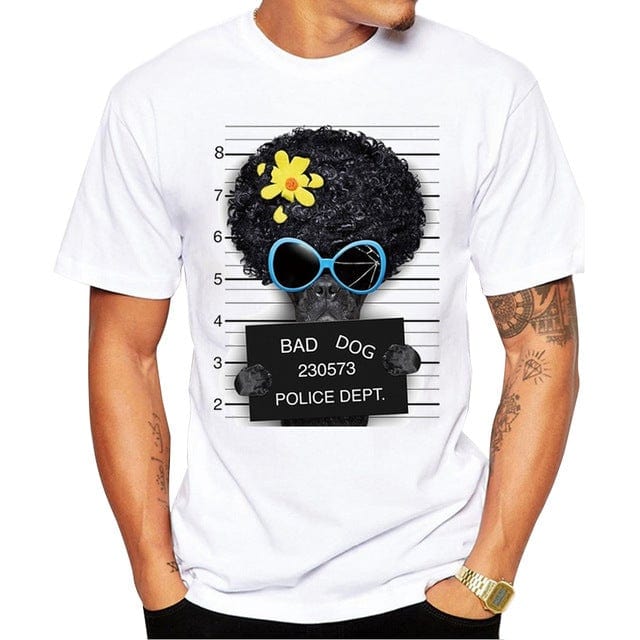 French Bulldog Police Department T-Shirt - White / S - Frenchie Complex Shop