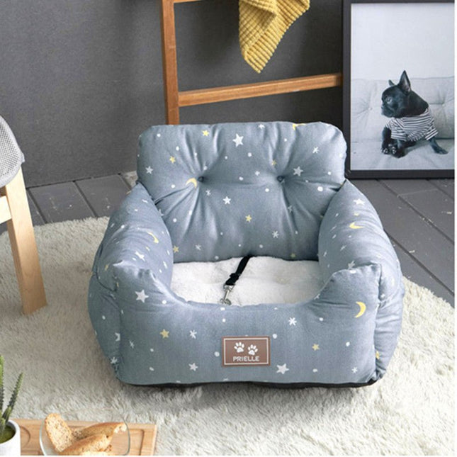 Elegant French Bulldog Car Seat - Square blue - Frenchie Complex Shop