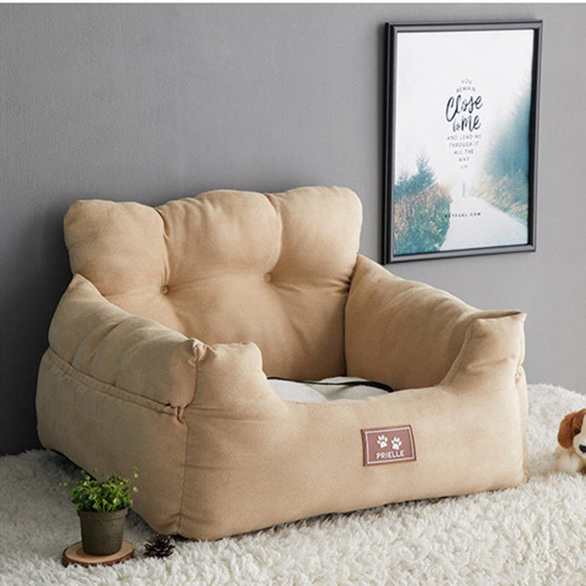 Elegant French Bulldog Car Seat - Square brown - Frenchie Complex Shop