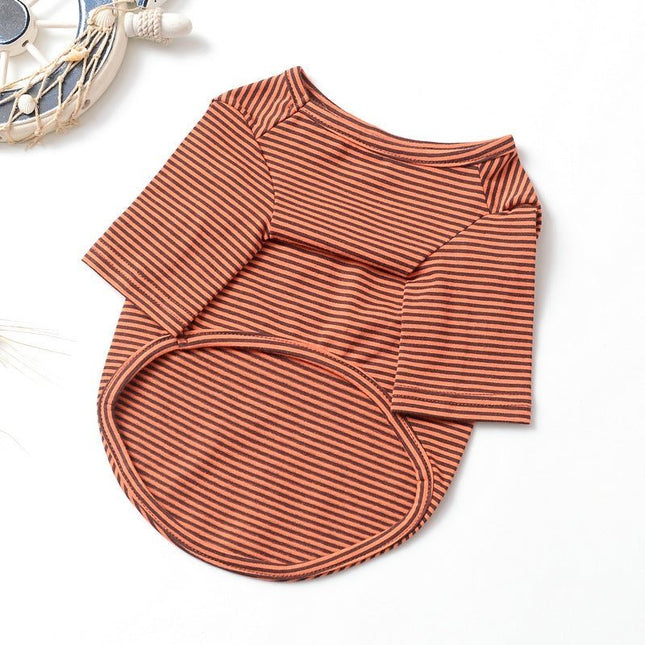 French Bulldog Striped Pajama - Orange / XS - Frenchie Complex Shop