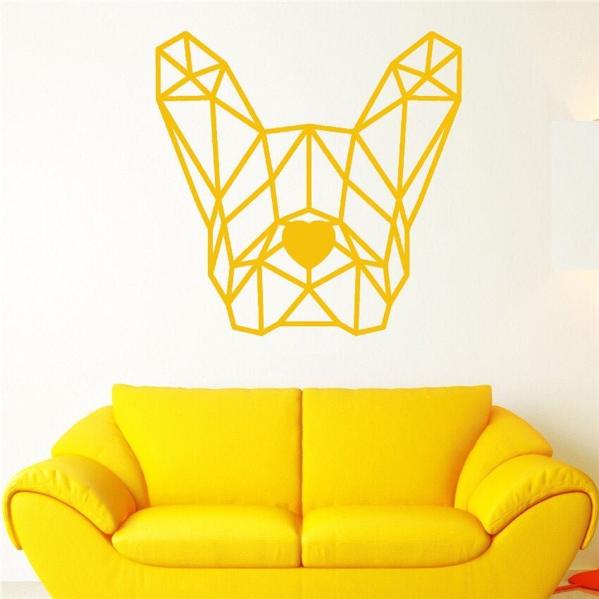 Wall French Bulldog Sticker - Yellow - Frenchie Complex Shop
