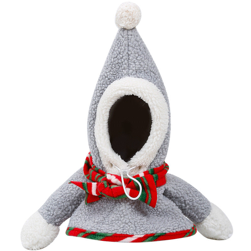French Bulldog Snowman Christmas Costume - Gray / Neck 36cm/14.1" - Frenchie Complex Shop