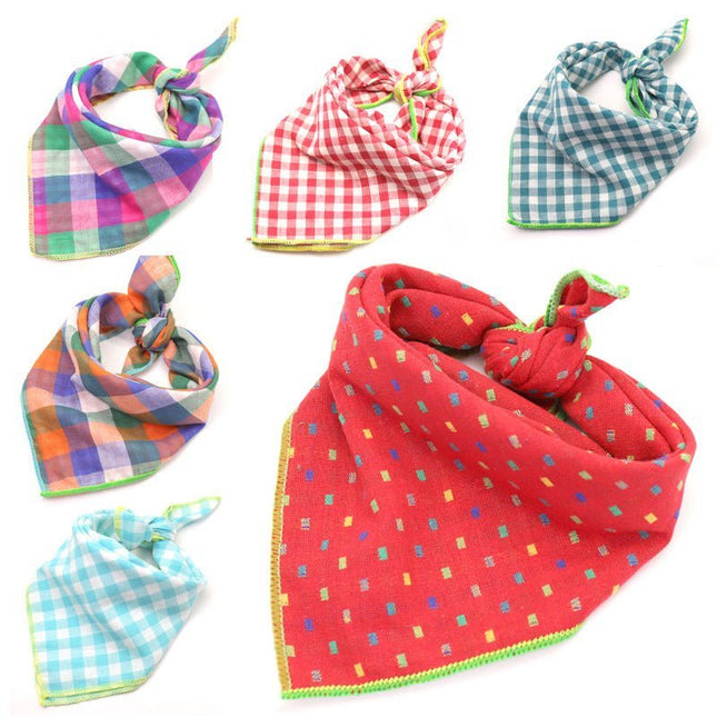 Plaid Cotton French Bulldog Bandanas - Frenchie Complex Shop