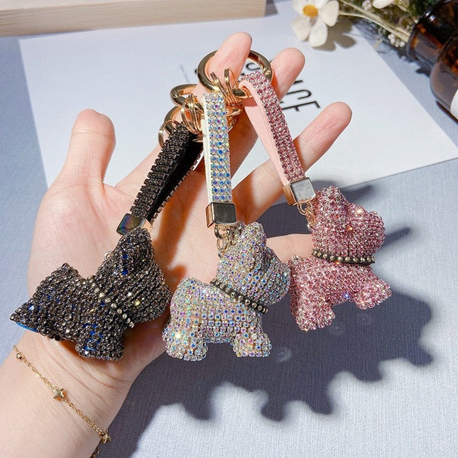 Diamond French Bulldog Keychain - Frenchie Complex Shop