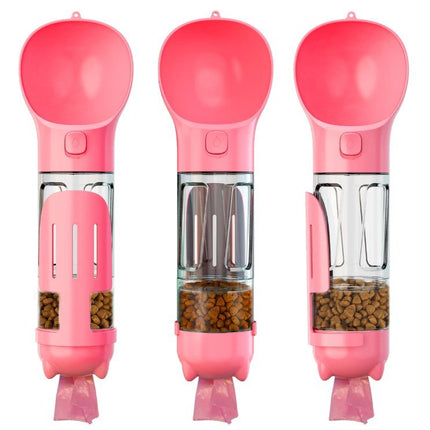 Multi-Functional Dog Bottle - 300ML - Pink - Frenchie Complex Shop