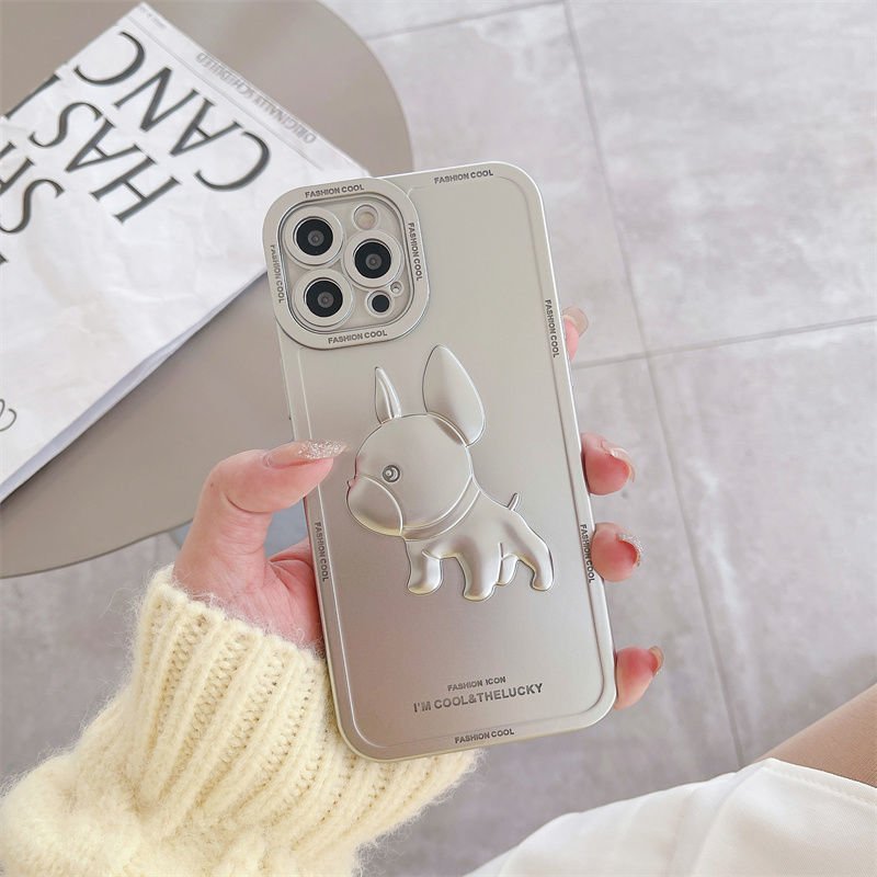 Electroplating French Bulldog Phone Case for iPhone - Silver / iphone 7/8plus - Frenchie Complex Shop