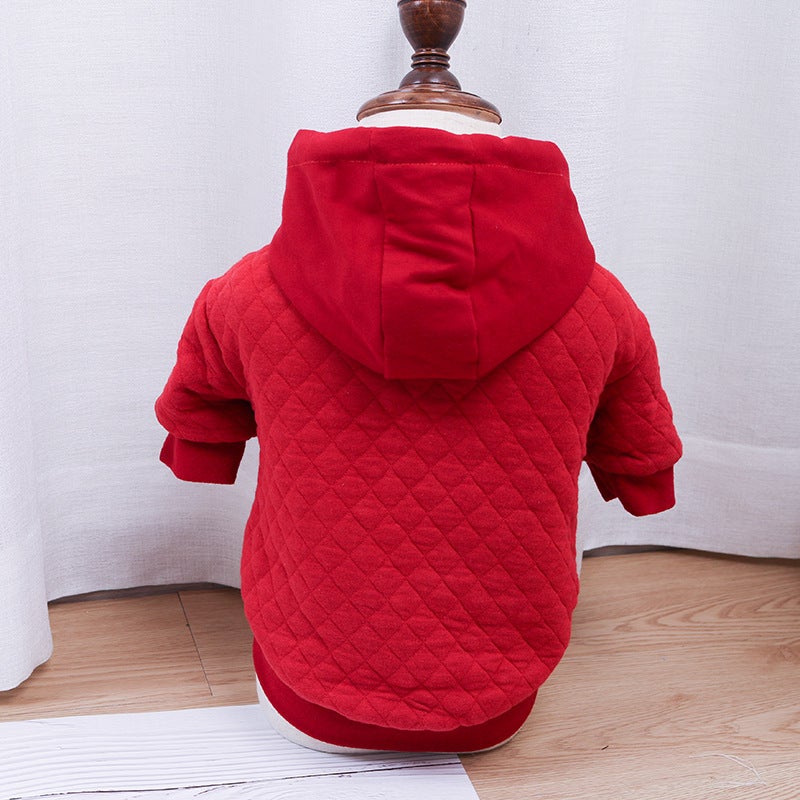 Double Padded Frenchie Hoodie - Red / S - Frenchie Complex Shop