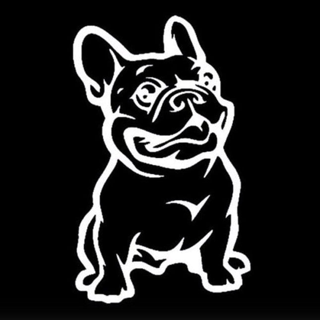 French Bulldog Reflective Car Sticker - White - Frenchie Complex Shop