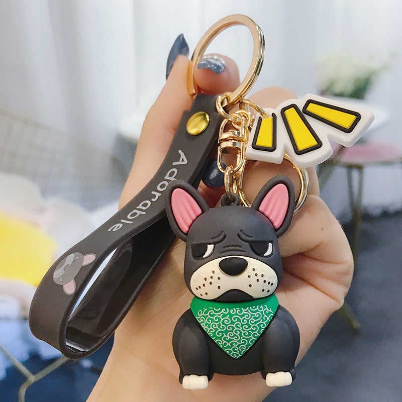 Adorable French Bulldog Keychain - Grey - Frenchie Complex Shop