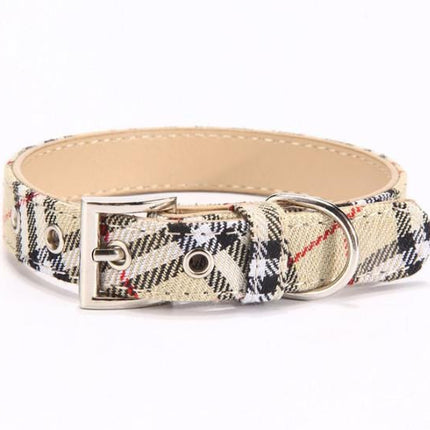 Leather Twill Frenchie Collar - Yellow / S - Frenchie Complex Shop