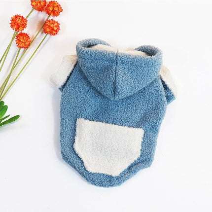 Plush Hooded Frenchie Sweater - Blue / M - Frenchie Complex Shop