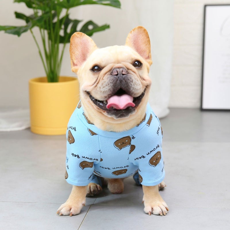 Bear French Bulldog Pajama - Light Blue / S - Frenchie Complex Shop