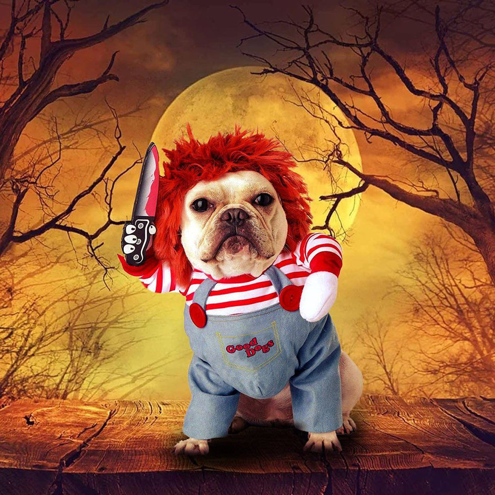 Chucky French Bulldog Costume - Red / S - Frenchie Complex Shop