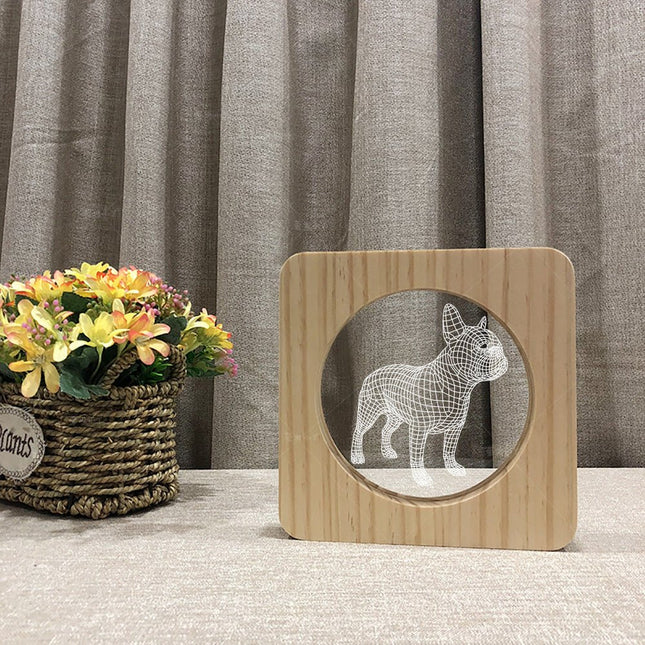 French Bulldog 3D Wood Acrylic Lamp - Frenchie Complex Shop