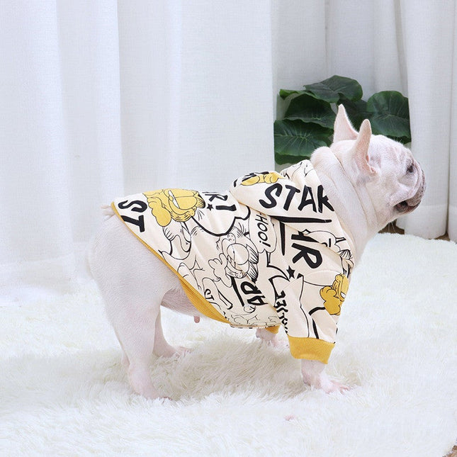 French Bulldog Star Garfield Hoodie - M - Frenchie Complex Shop