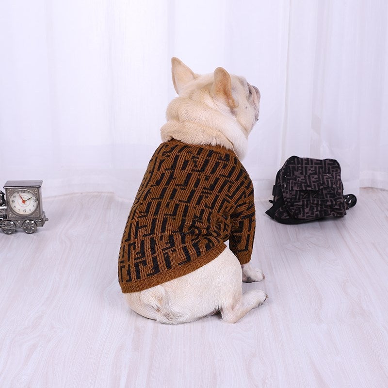 Brown French Bulldog Sweater - XS - Frenchie Complex Shop