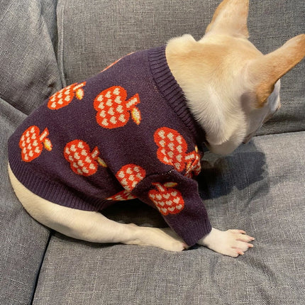 Red Apple French Bulldog Sweater - Frenchie Complex Shop