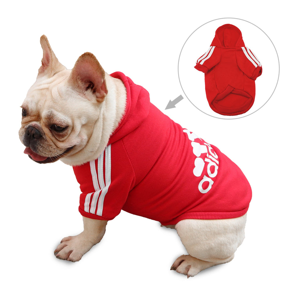 Adidog Frenchie Hoodie - Red / L - Frenchie Complex Shop
