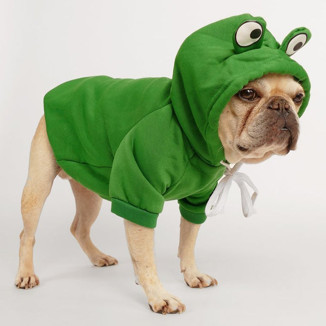 Frog French Bulldog Hoodie - Green / XS - Frenchie Complex Shop